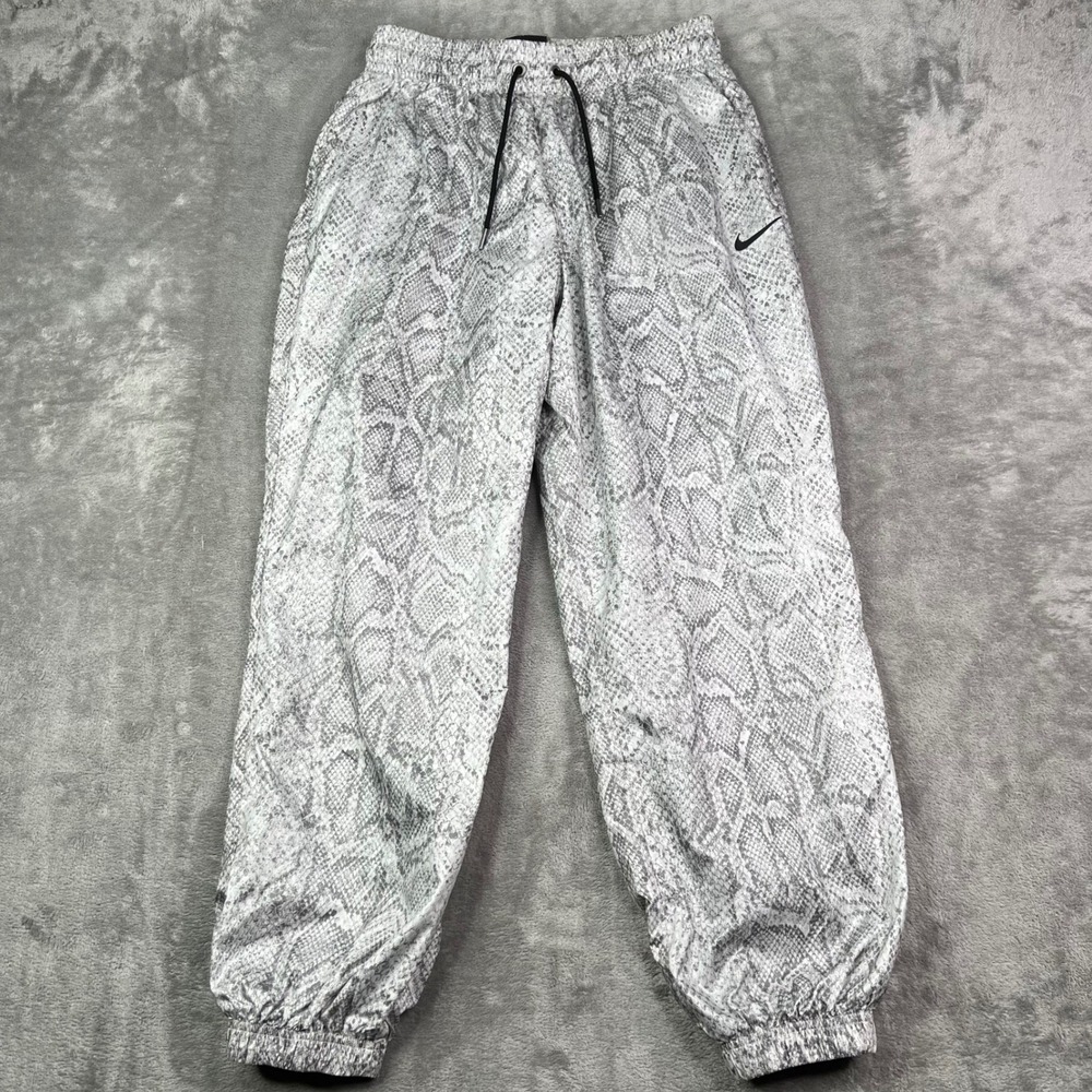 Nike Sportswear‎ Woven Python Track Pants Womens S Grey White Mesh Lined Joggers